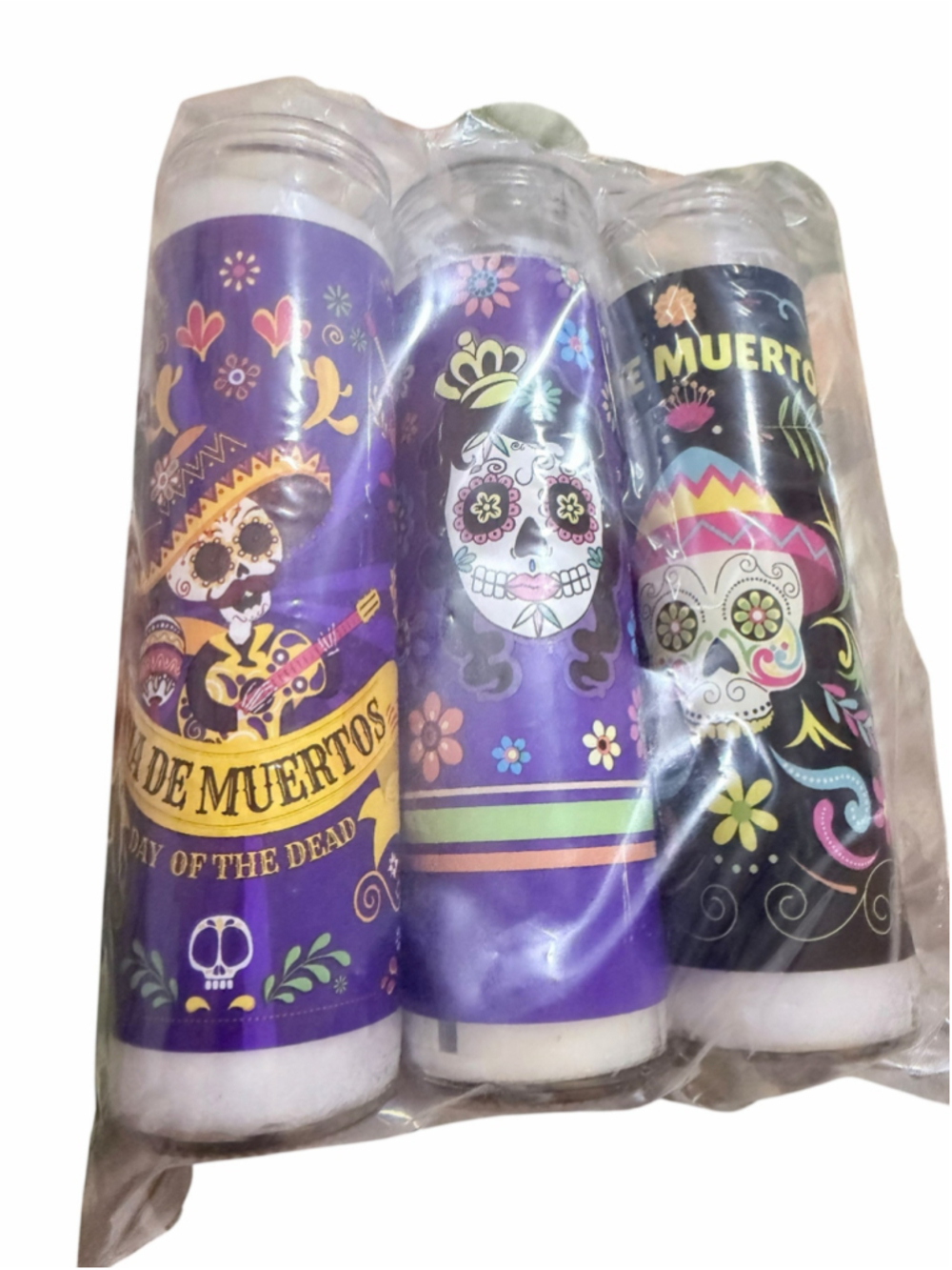 Lumex Dia De Los Muertos Candle Set One Size Multicolor Black - Picture 6 of 10